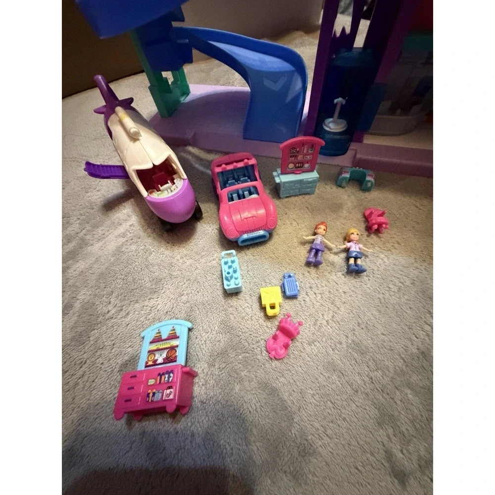 Polly Pocket Shopping Mall Playset Elevator Slide Vehicles Dolls